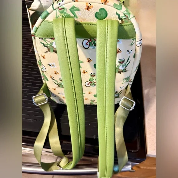 Loungefly Disney Parks Kermit (Unisex) Backpack - Cream and Green - Picture 2 of 5